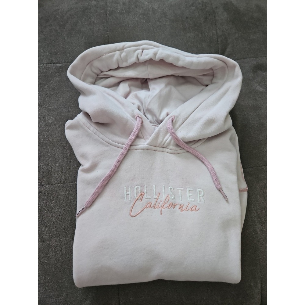 Hollister California Pastel Pink Hoodie XS Y2K Contrast Stitch‎ Embroidered